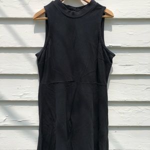 Black High-Neck Skater Dress